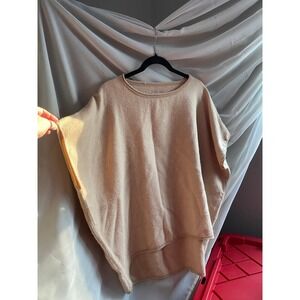 Cuyana Baby Alpaca Tan Oversized Poncho Sweater Top Regular Boho Scandi Heritage